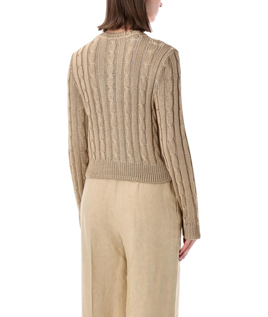 RALPH LAUREN Бежевый шелковый кардиган, фото 2