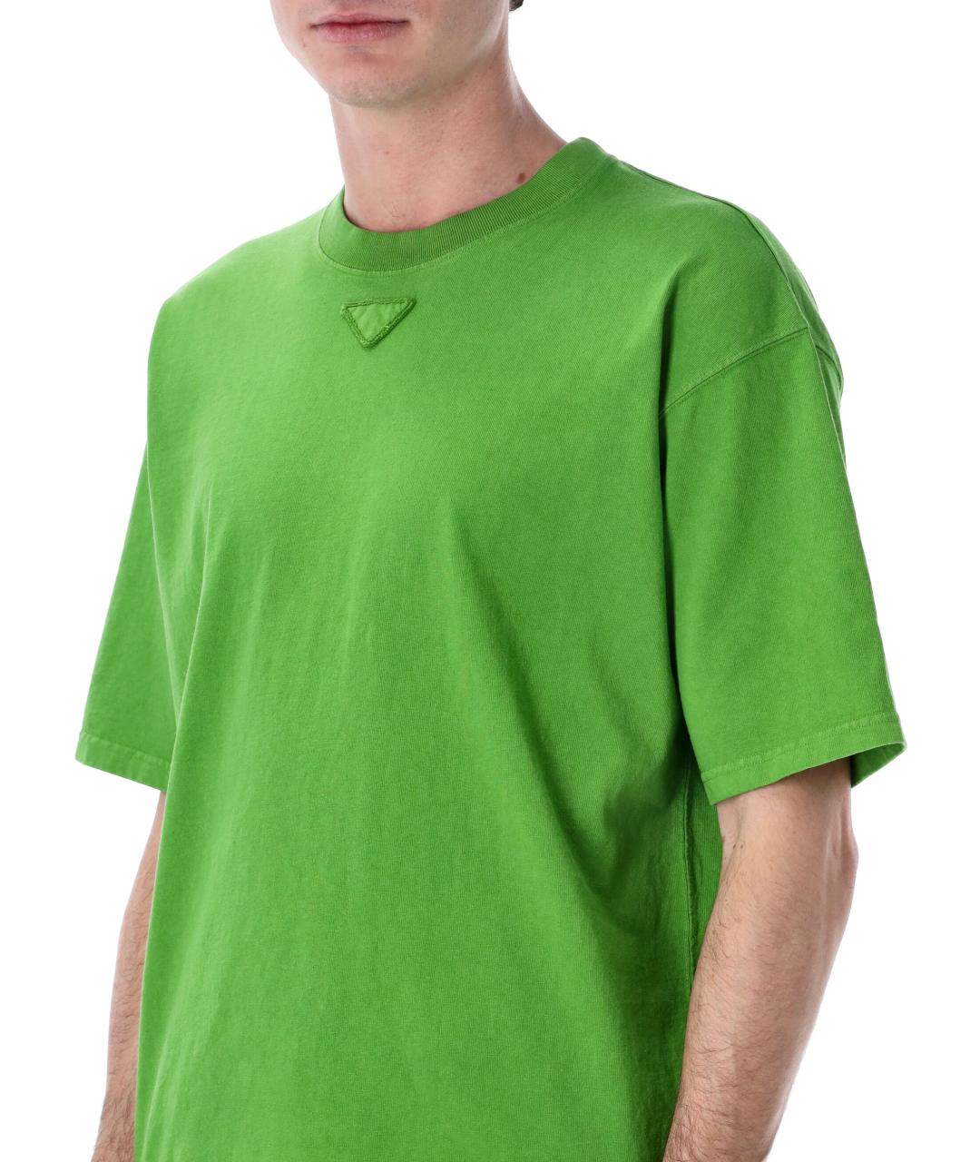 PRADA Зеленая хлопковая футболка, фото 3