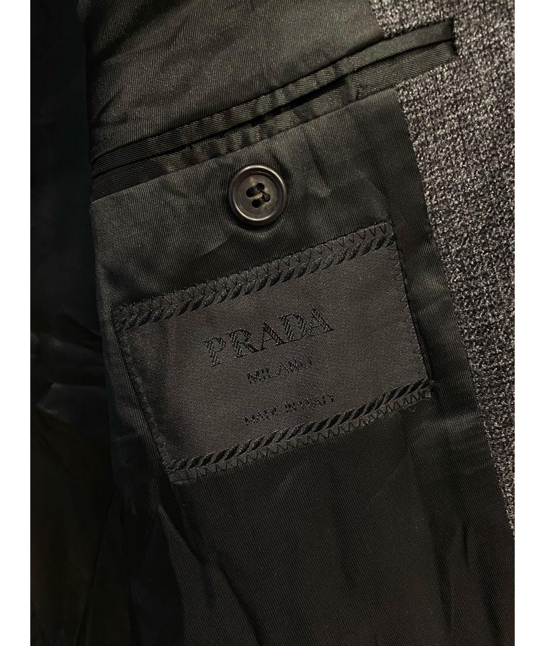 PRADA Серый шерстяной пиджак, фото 4