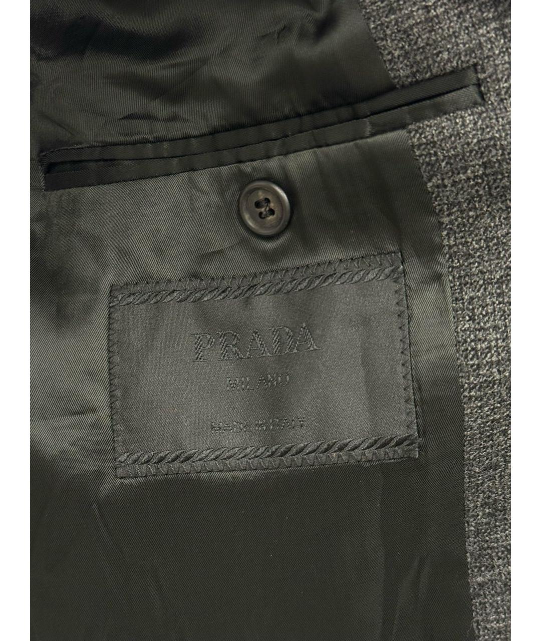 PRADA Серый шерстяной пиджак, фото 3