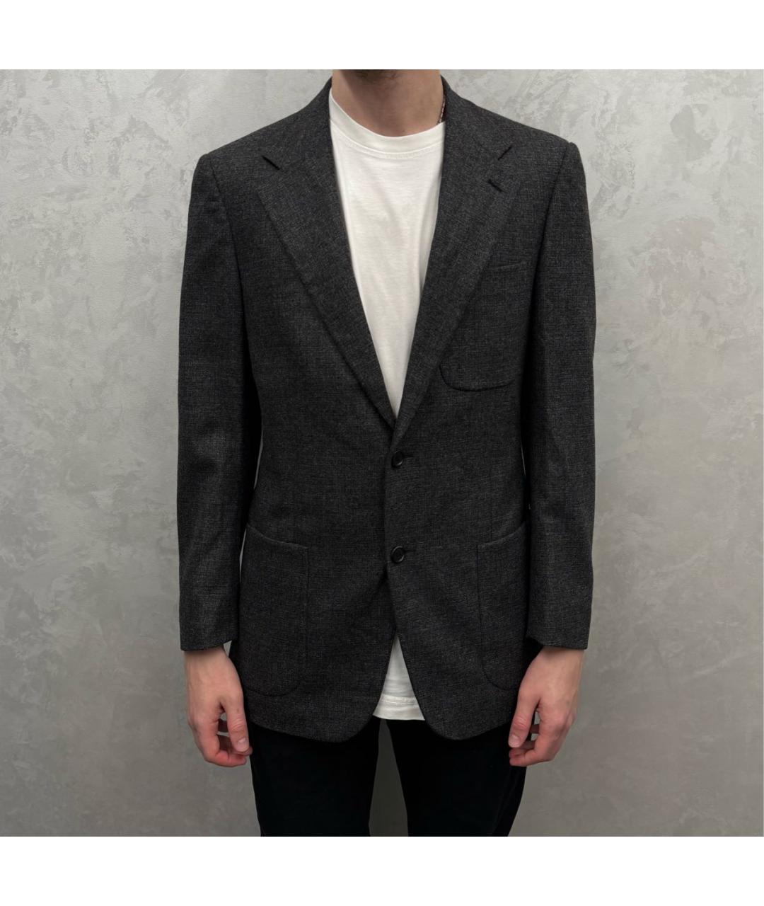 PRADA Серый шерстяной пиджак, фото 6