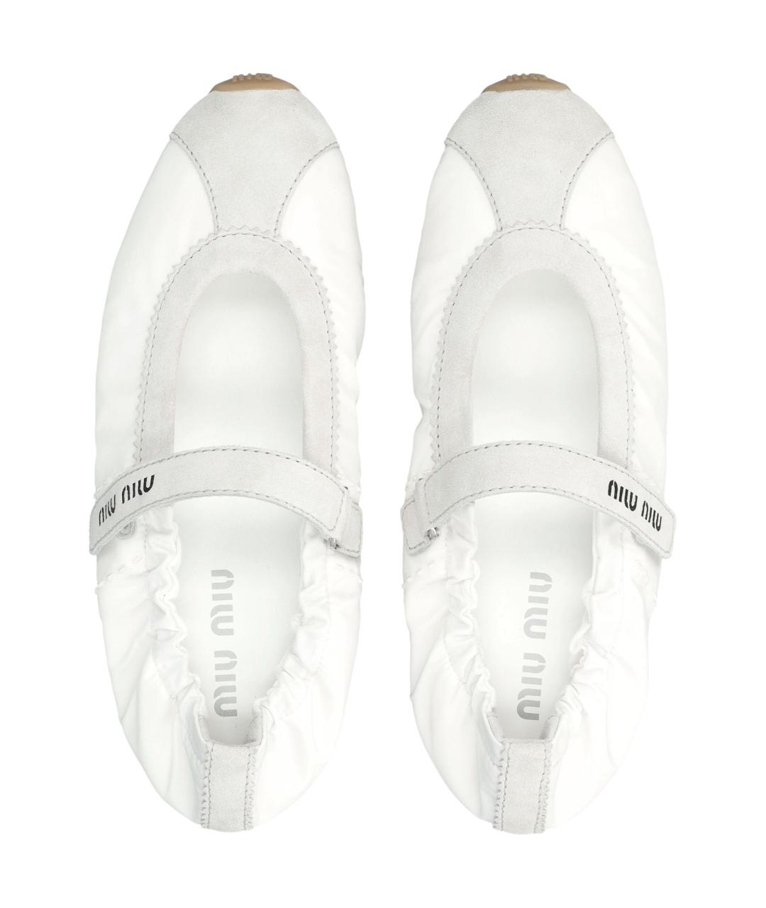 MIU MIU Белые синтетические балетки, фото 2