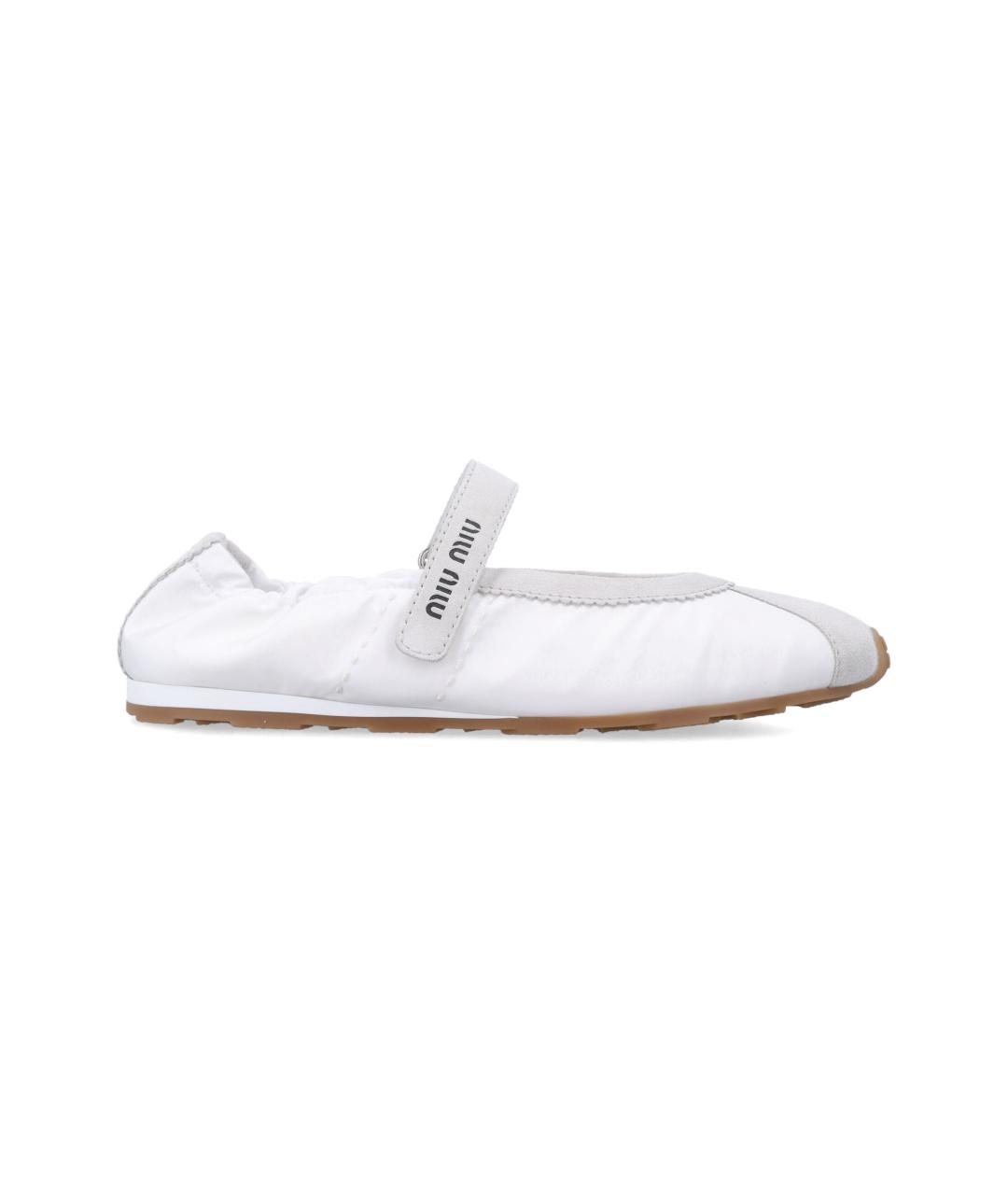 MIU MIU Белые синтетические балетки, фото 5