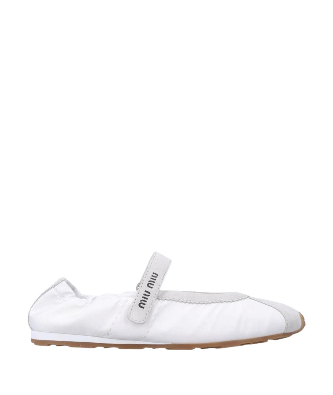 MIU MIU Белые синтетические балетки, фото 1