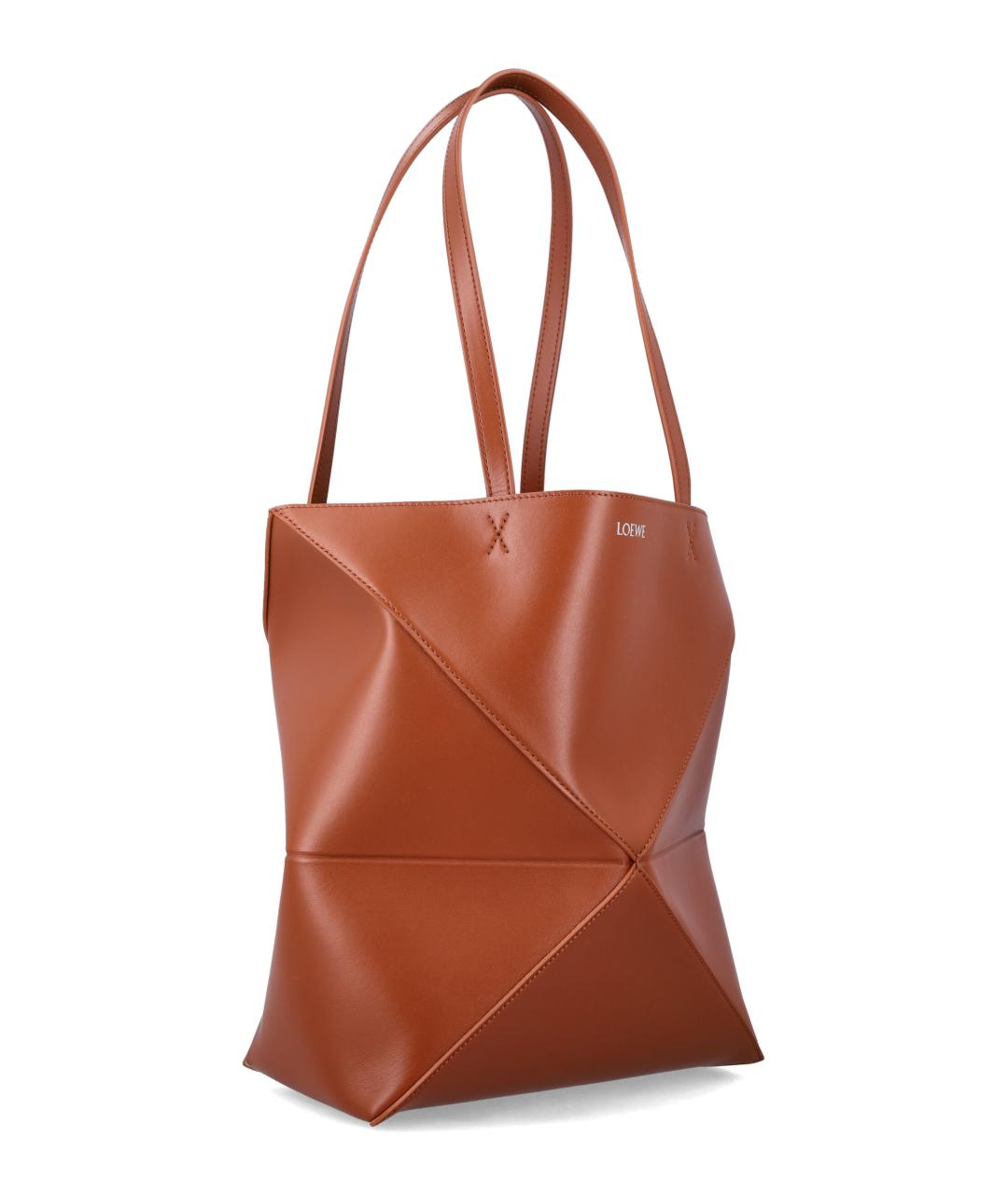 LOEWE Коричневая кожаная сумка тоут, фото 2