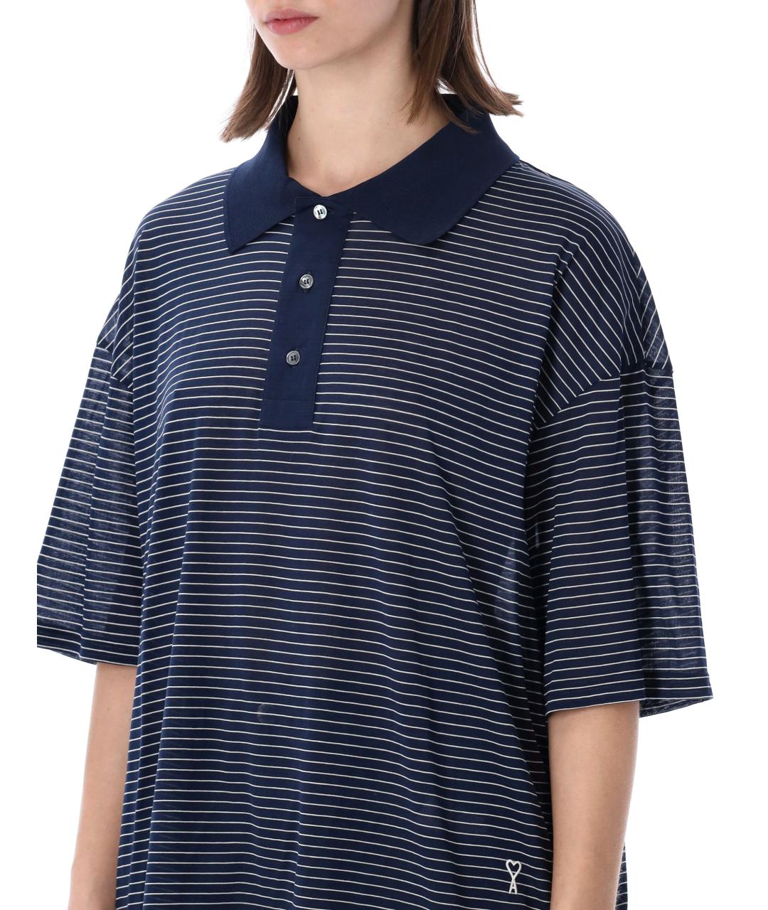 Ami Paris Синяя хлопковая футболка, фото 3