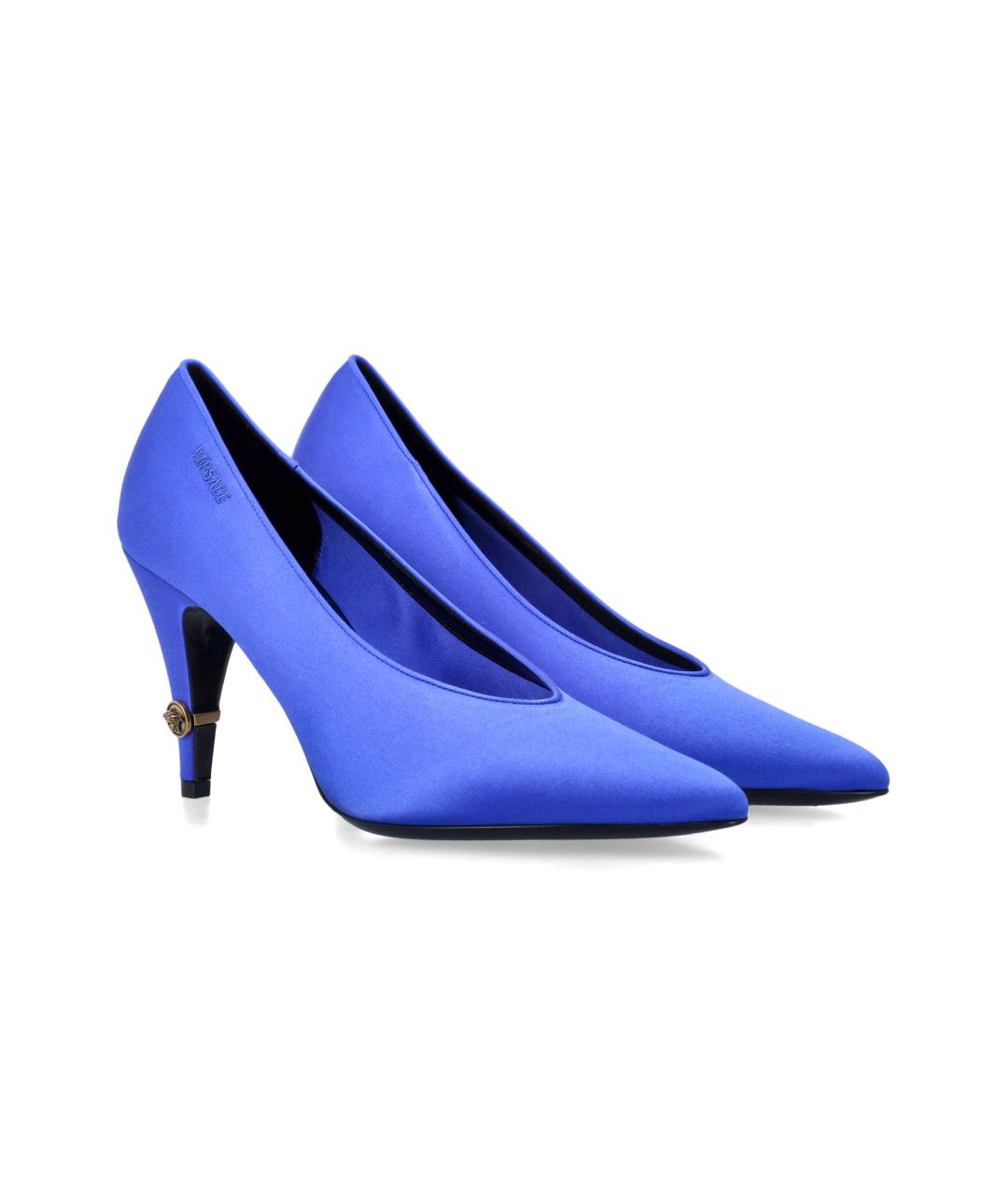 VERSACE Синие кожаные туфли, фото 2