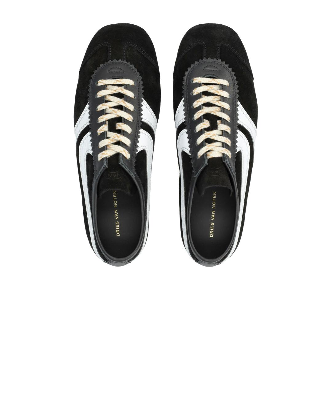 DRIES VAN NOTEN Черные замшевые кроссовки, фото 2