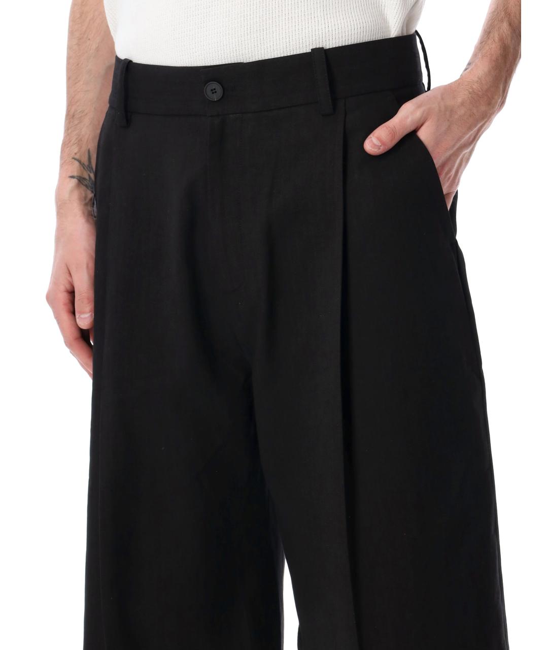 STUDIO NICHOLSON Черные хлопковые шорты, фото 3