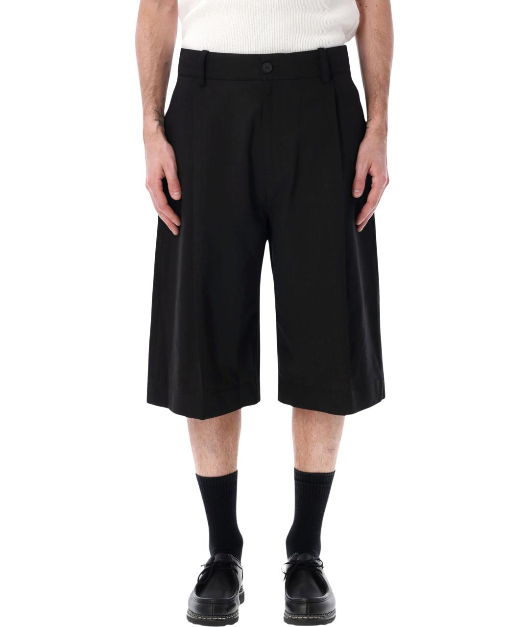 STUDIO NICHOLSON Черные хлопковые шорты, фото 1