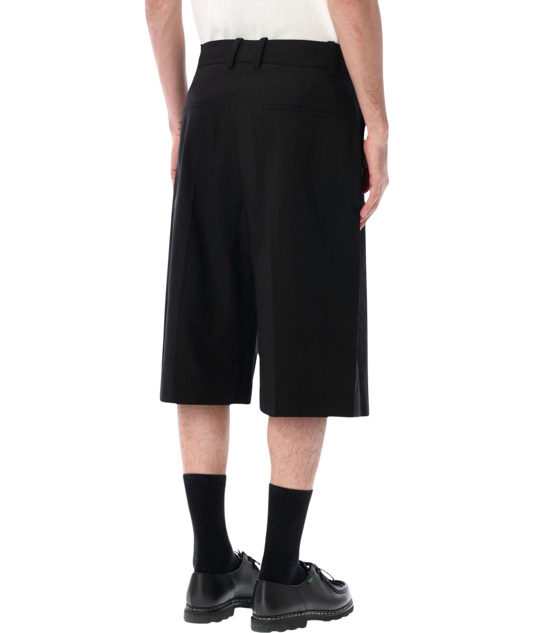 STUDIO NICHOLSON Черные хлопковые шорты, фото 2