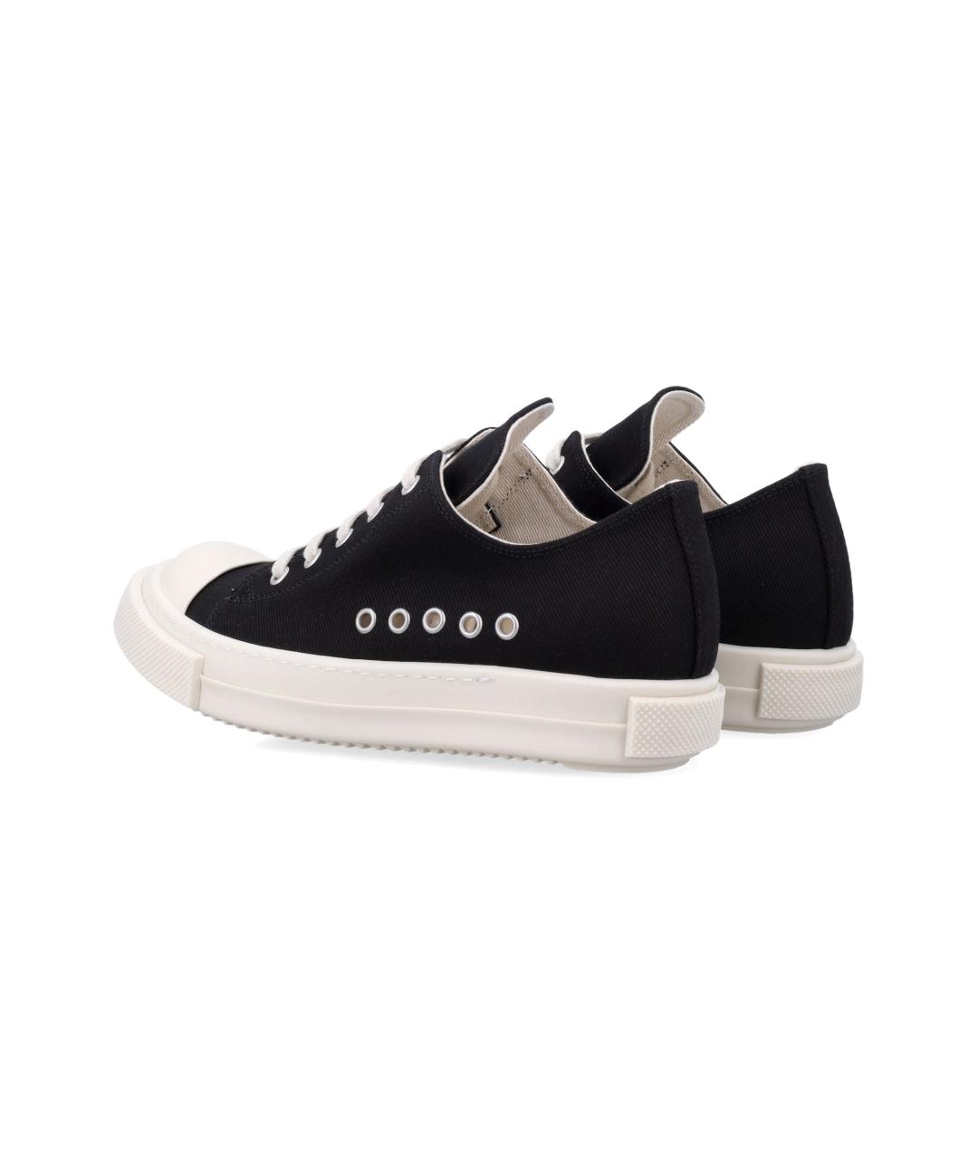 RICK OWENS DRKSHDW Черные текстильные низкие кроссовки / кеды, фото 4
