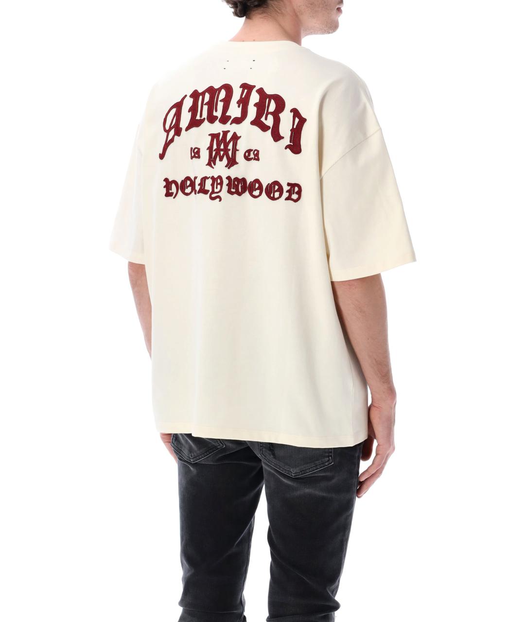 AMIRI Бежевая хлопковая футболка, фото 2