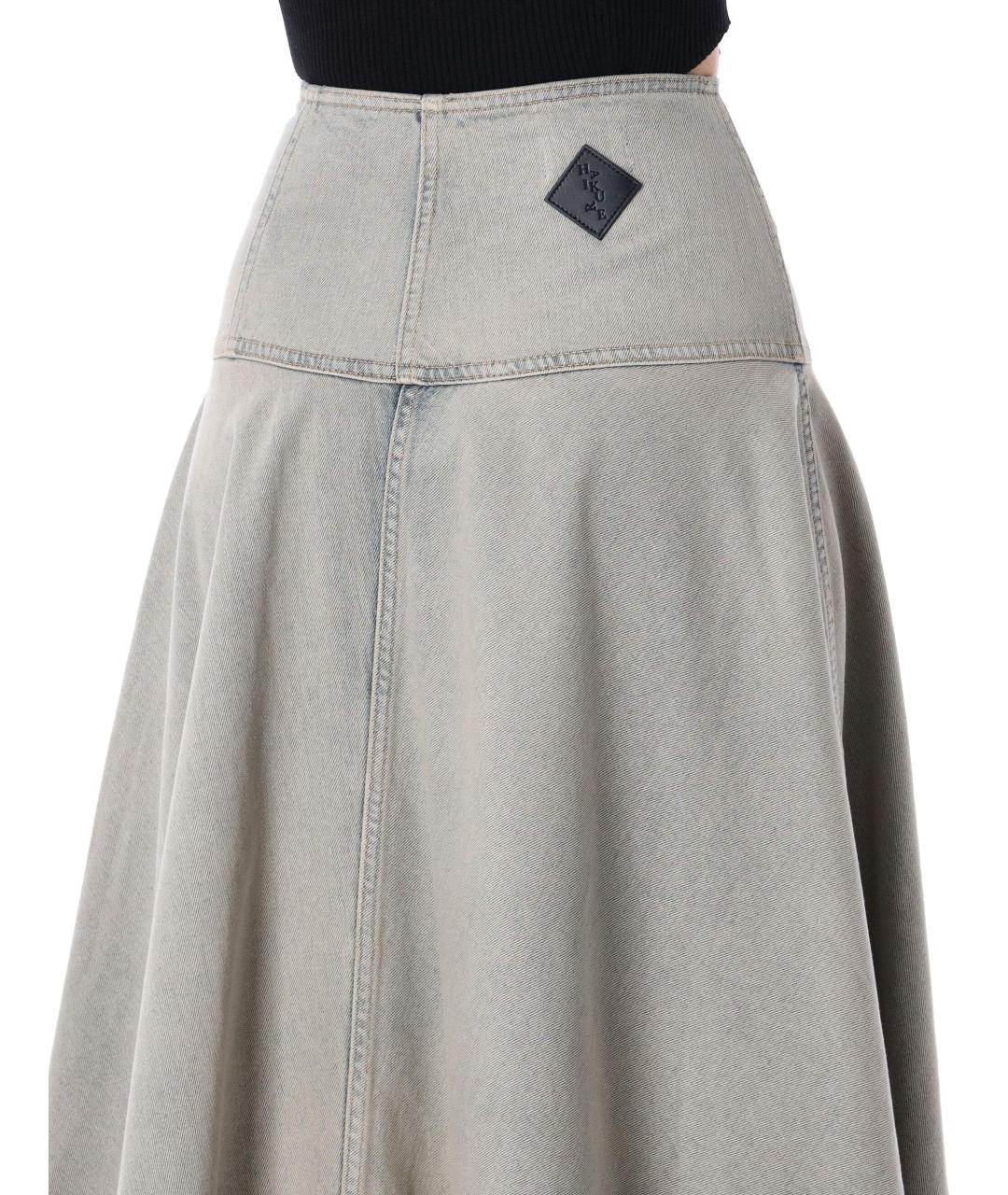HAIKURE Серая хлопковая юбка миди, фото 3