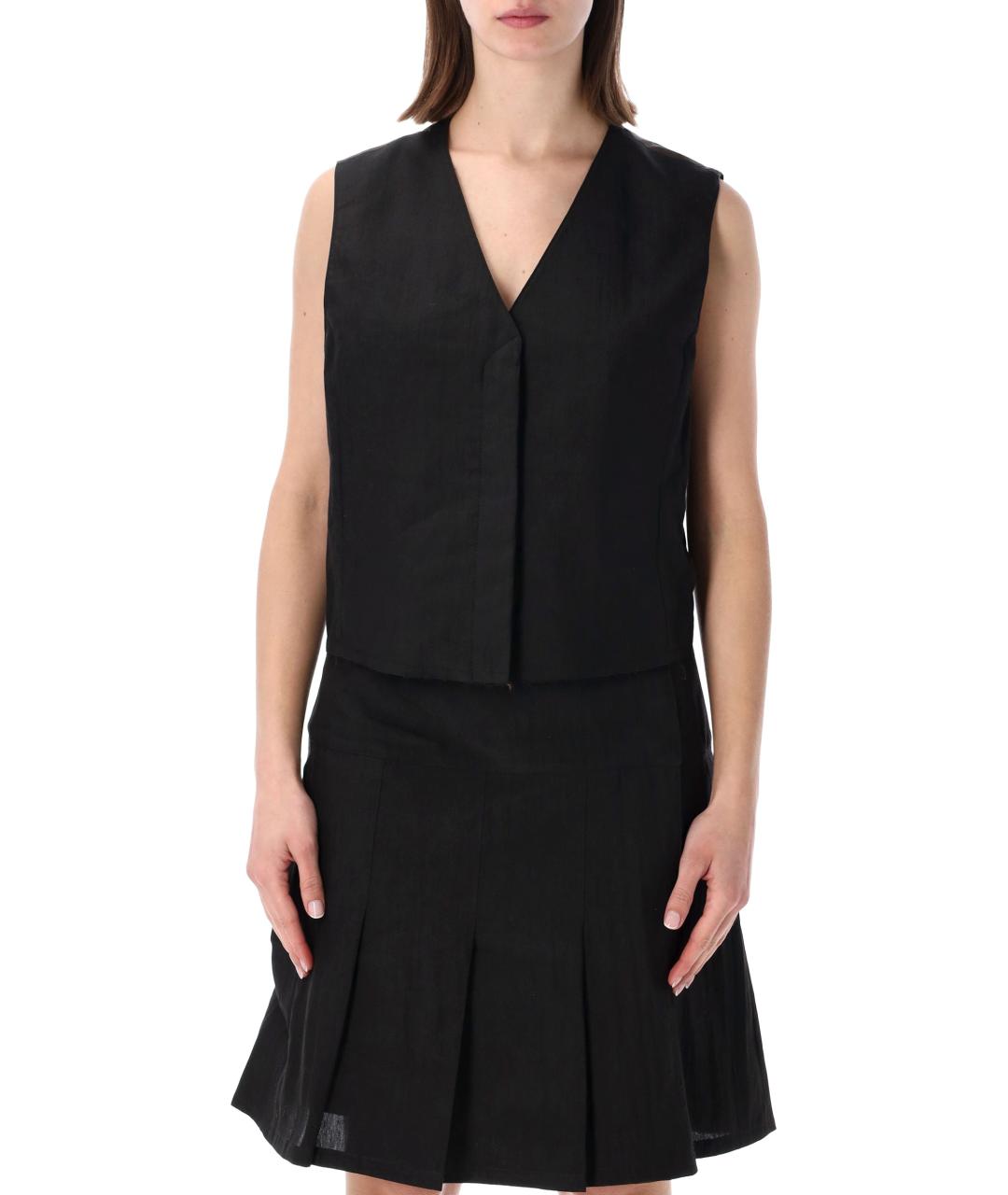 OUR LEGACY Черный льняной жилет, фото 1