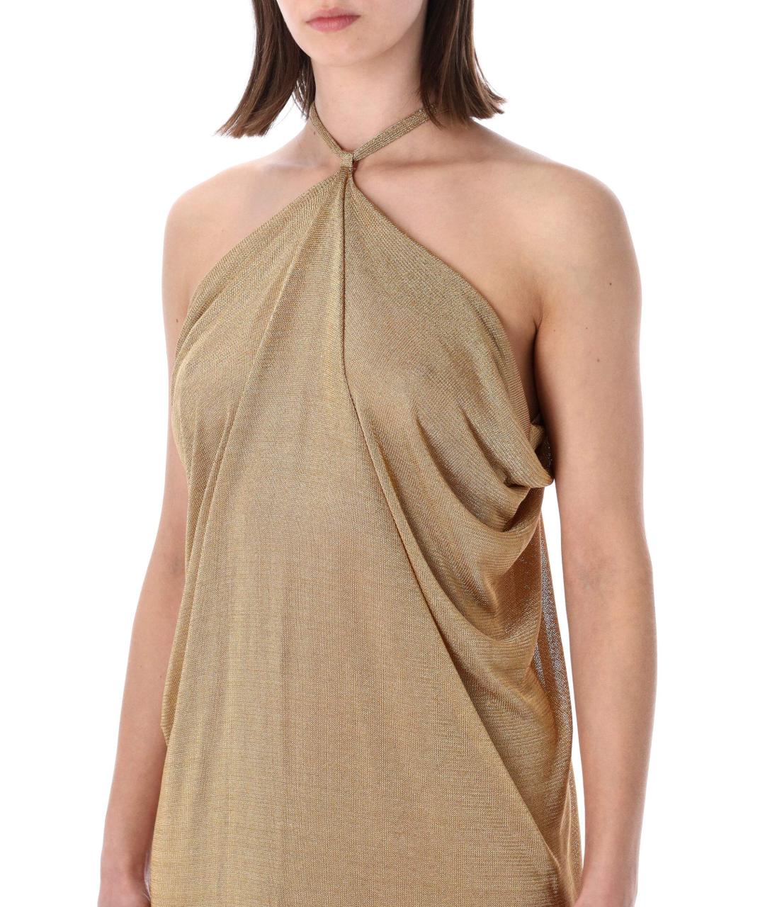 ALBERTA FERRETTI Золотое платье, фото 3