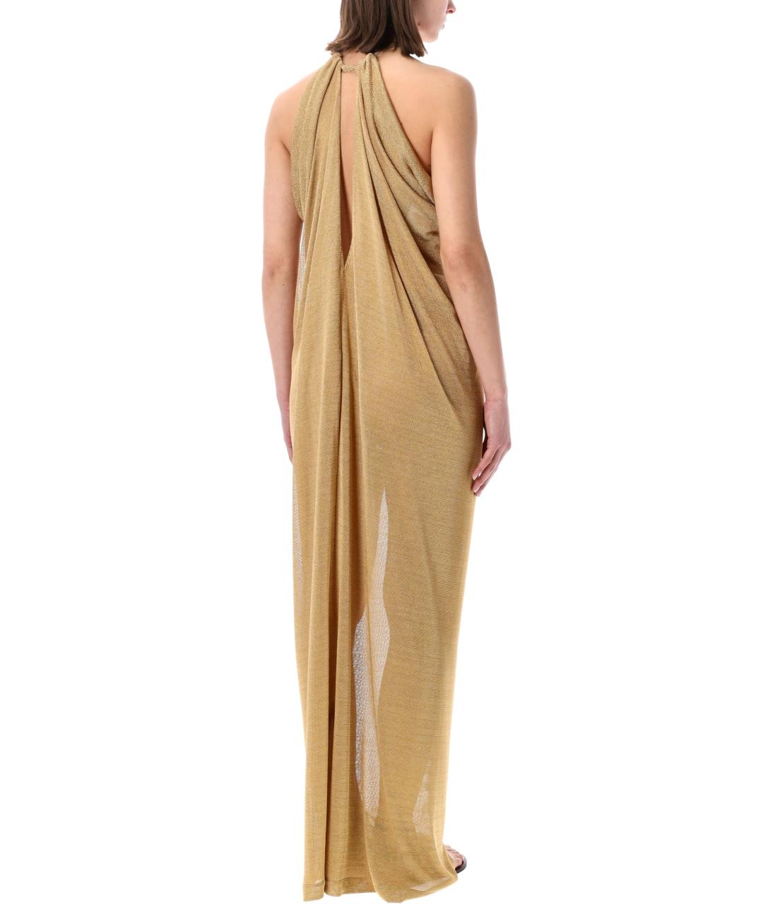 ALBERTA FERRETTI Золотое платье, фото 2