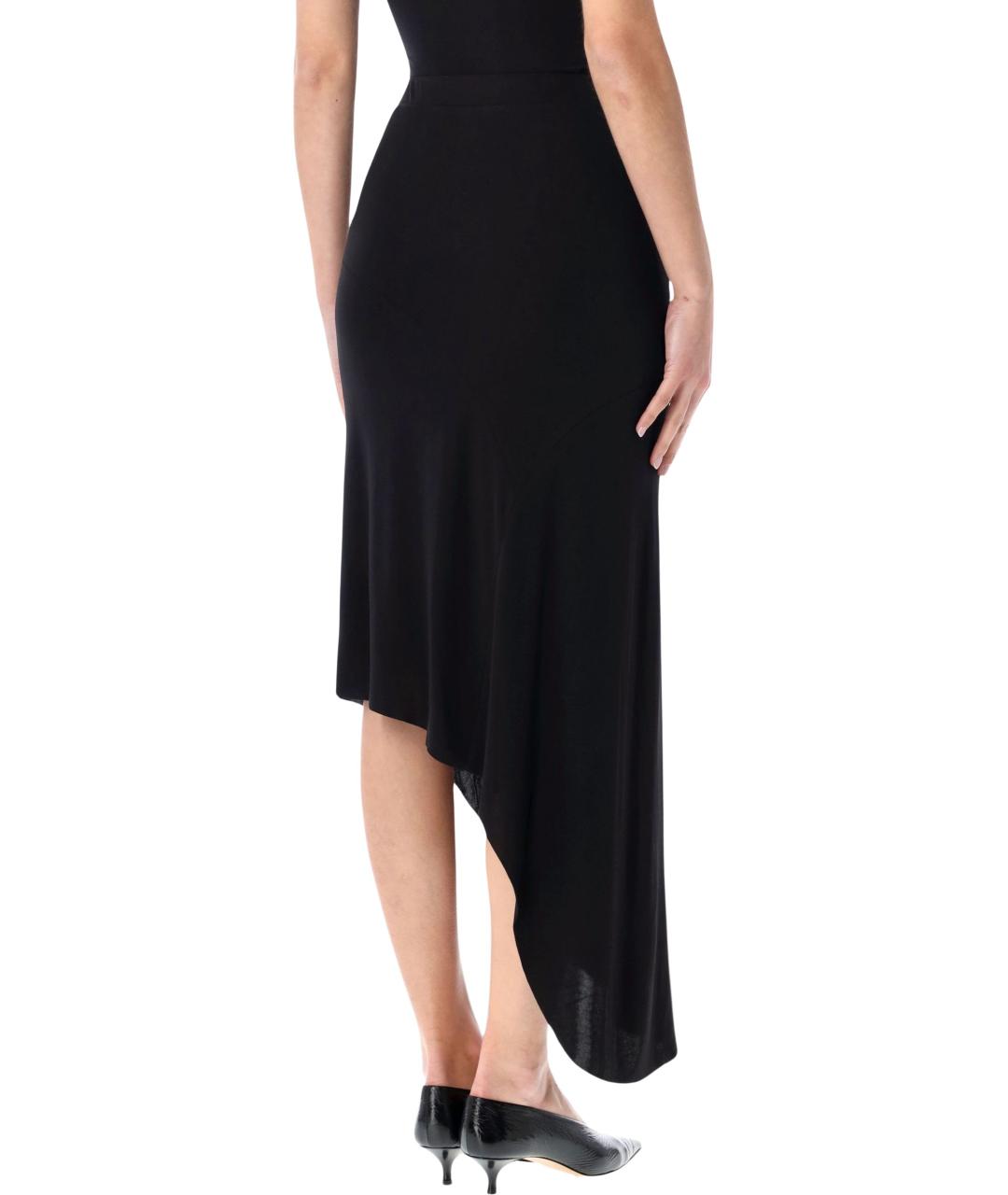THE FRANKIE SHOP Черная вискозная юбка миди, фото 2