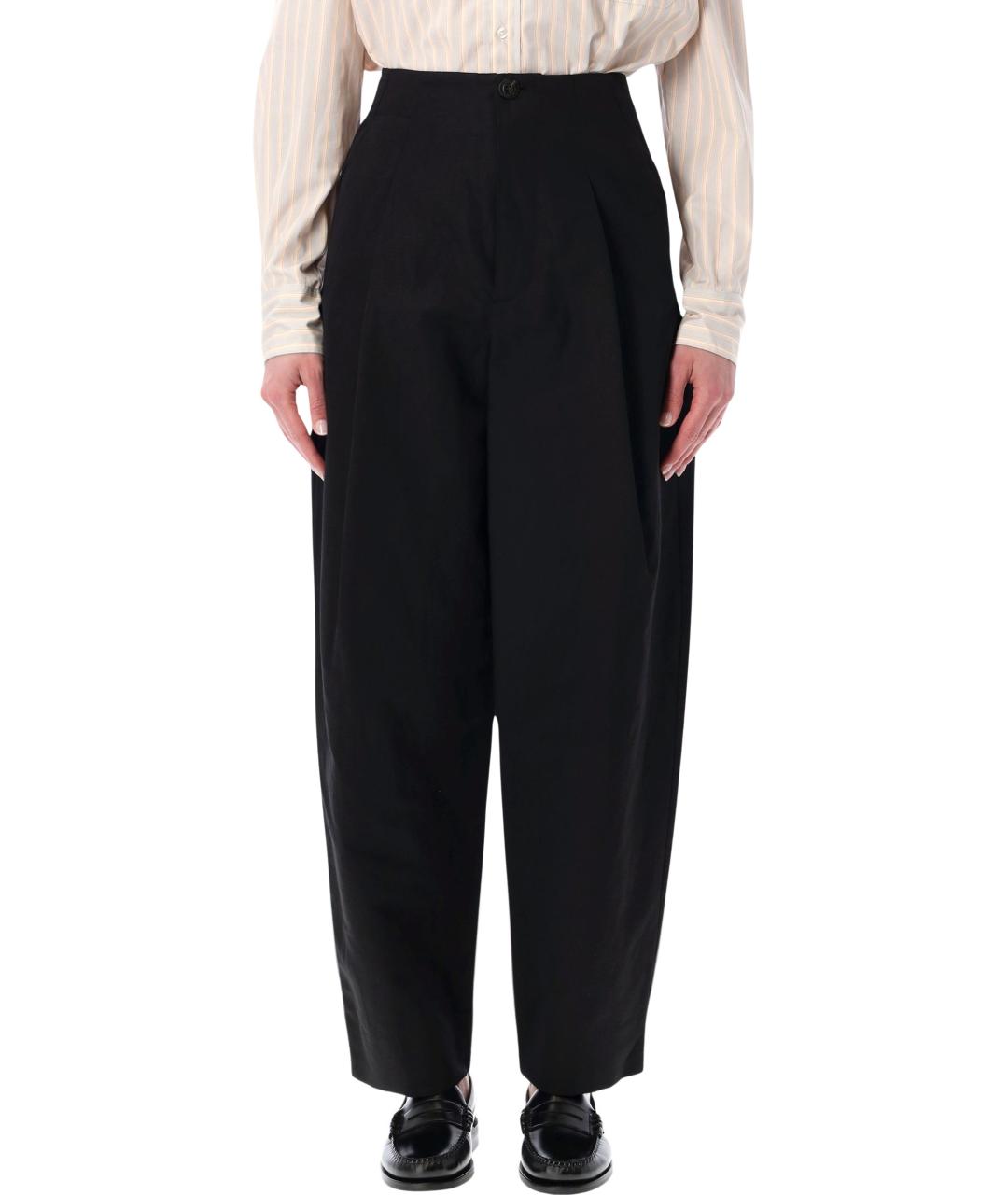 SOEUR Черные хлопковые прямые брюки, фото 1