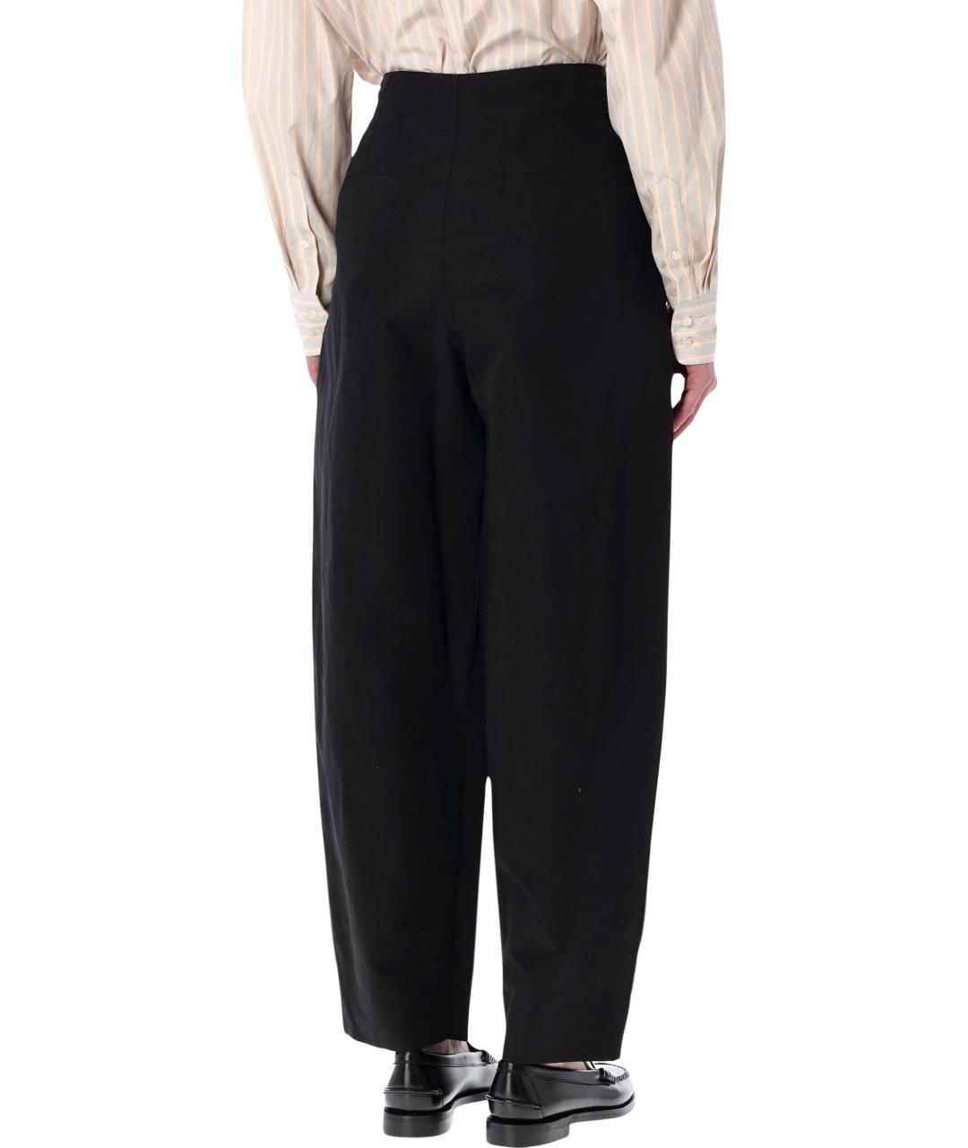 SOEUR Черные хлопковые прямые брюки, фото 2