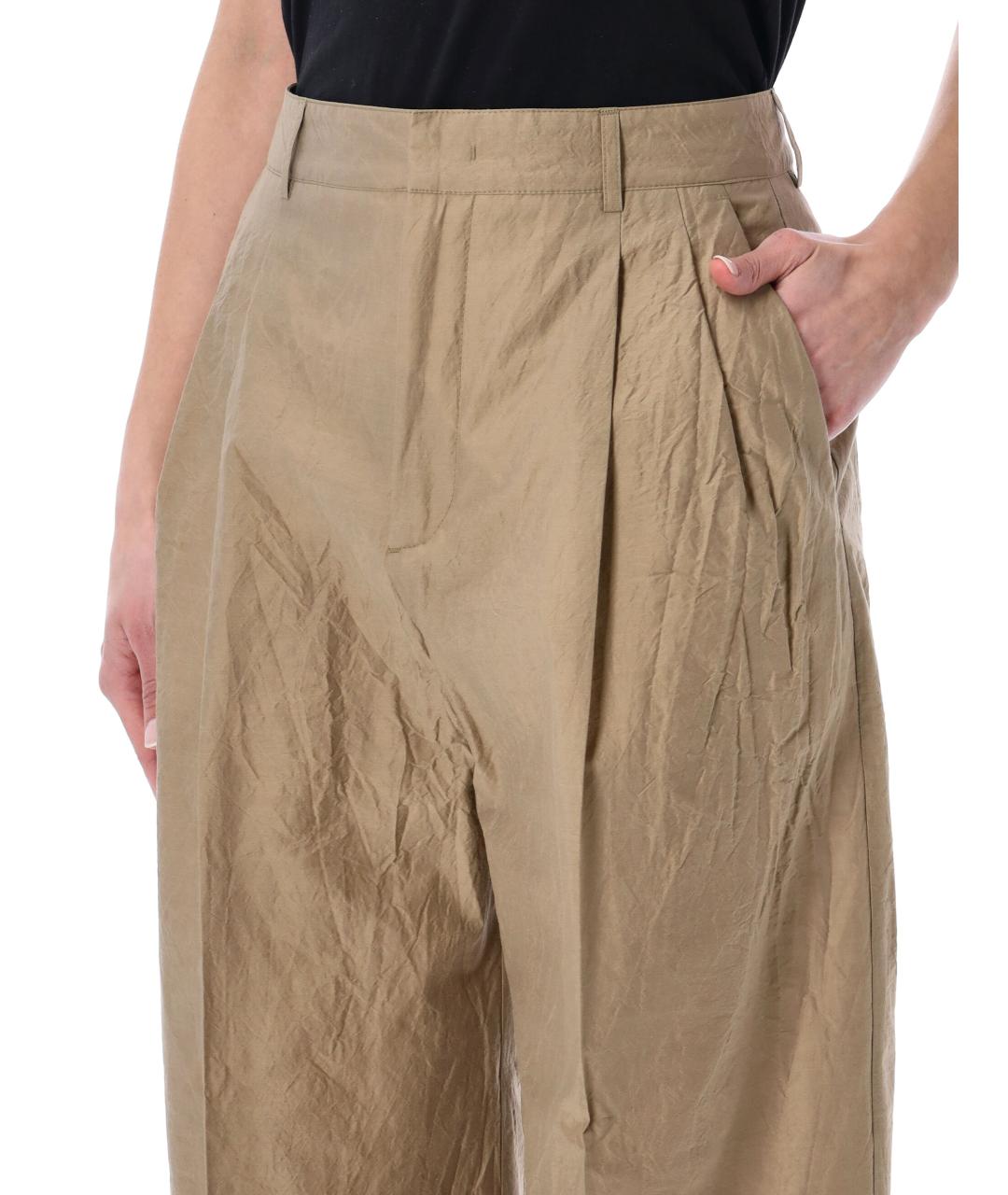 SOEUR Бежевые хлопковые прямые брюки, фото 3