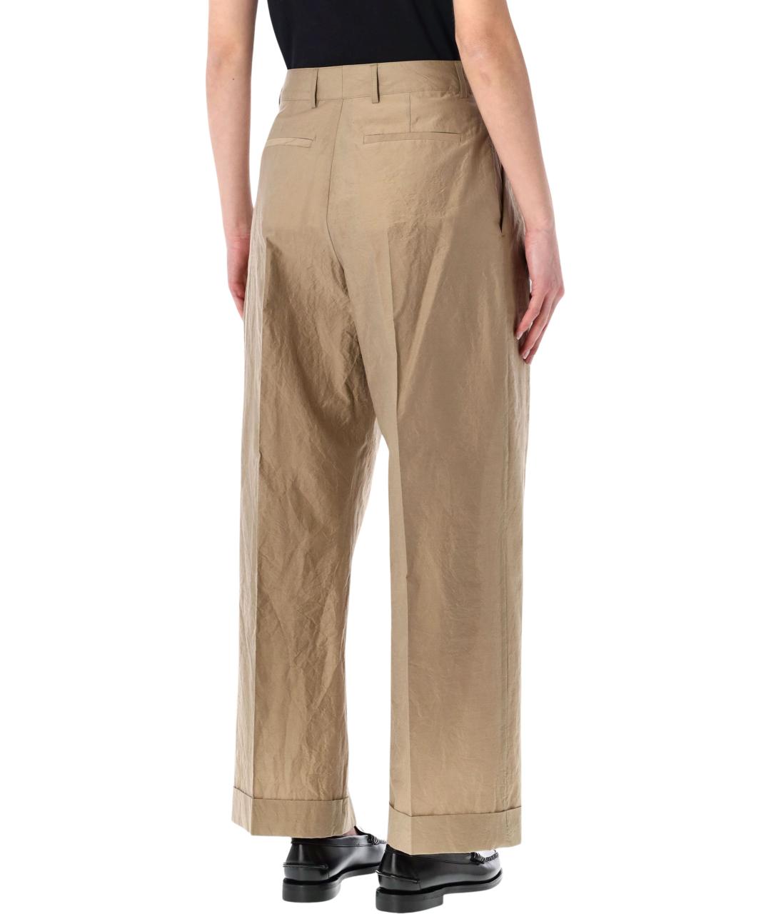 SOEUR Бежевые хлопковые прямые брюки, фото 2