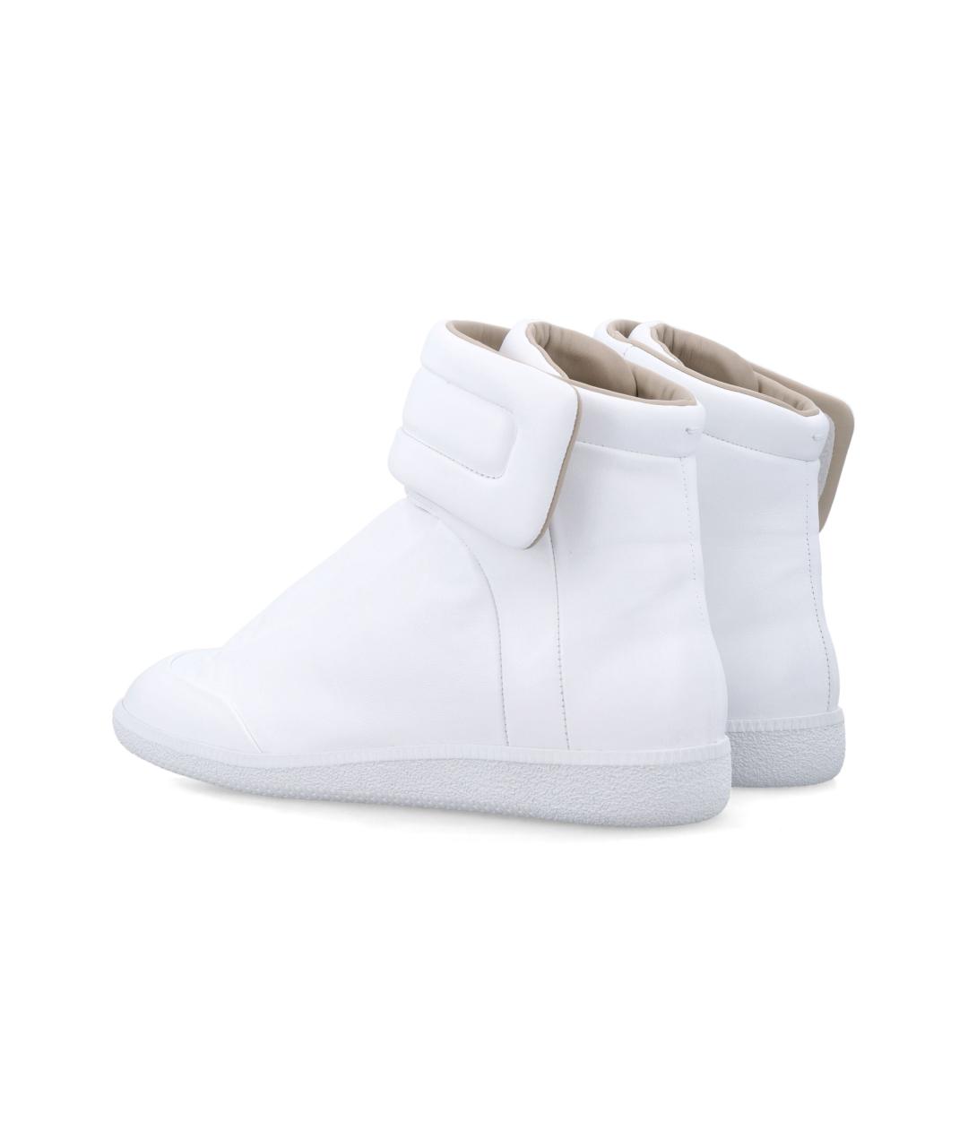 MAISON MARGIELA Белые кожаные высокие кроссовки / кеды, фото 4