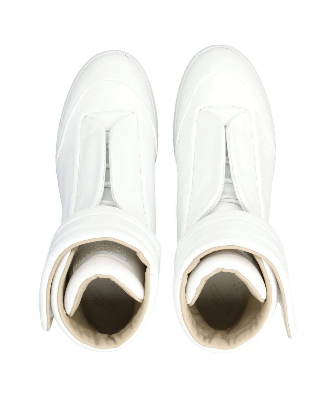 MAISON MARGIELA Белые кожаные высокие кроссовки / кеды, фото 2