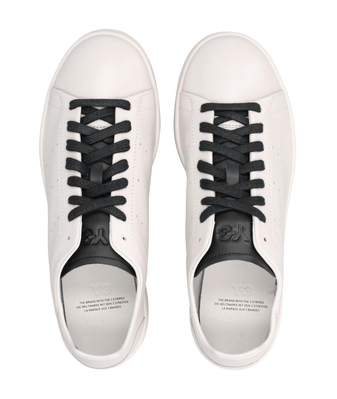 Y-3 Белые кожаные низкие кроссовки / кеды, фото 2