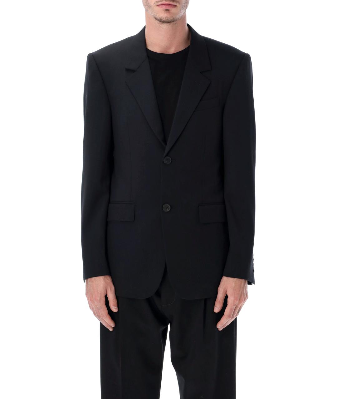 BALENCIAGA Черный шерстяной пиджак, фото 1