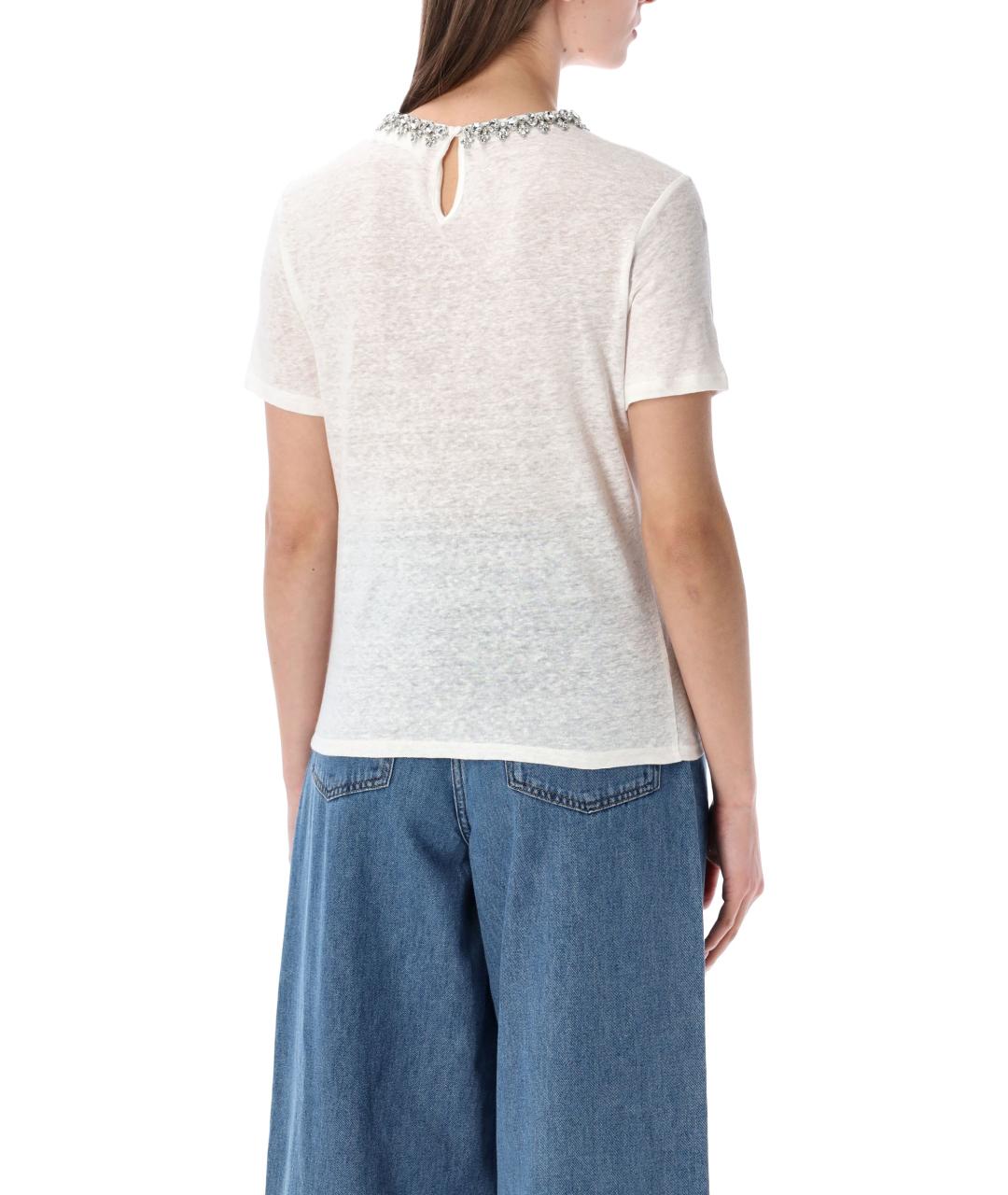 ZIMMERMANN Белая льняная футболка, фото 2