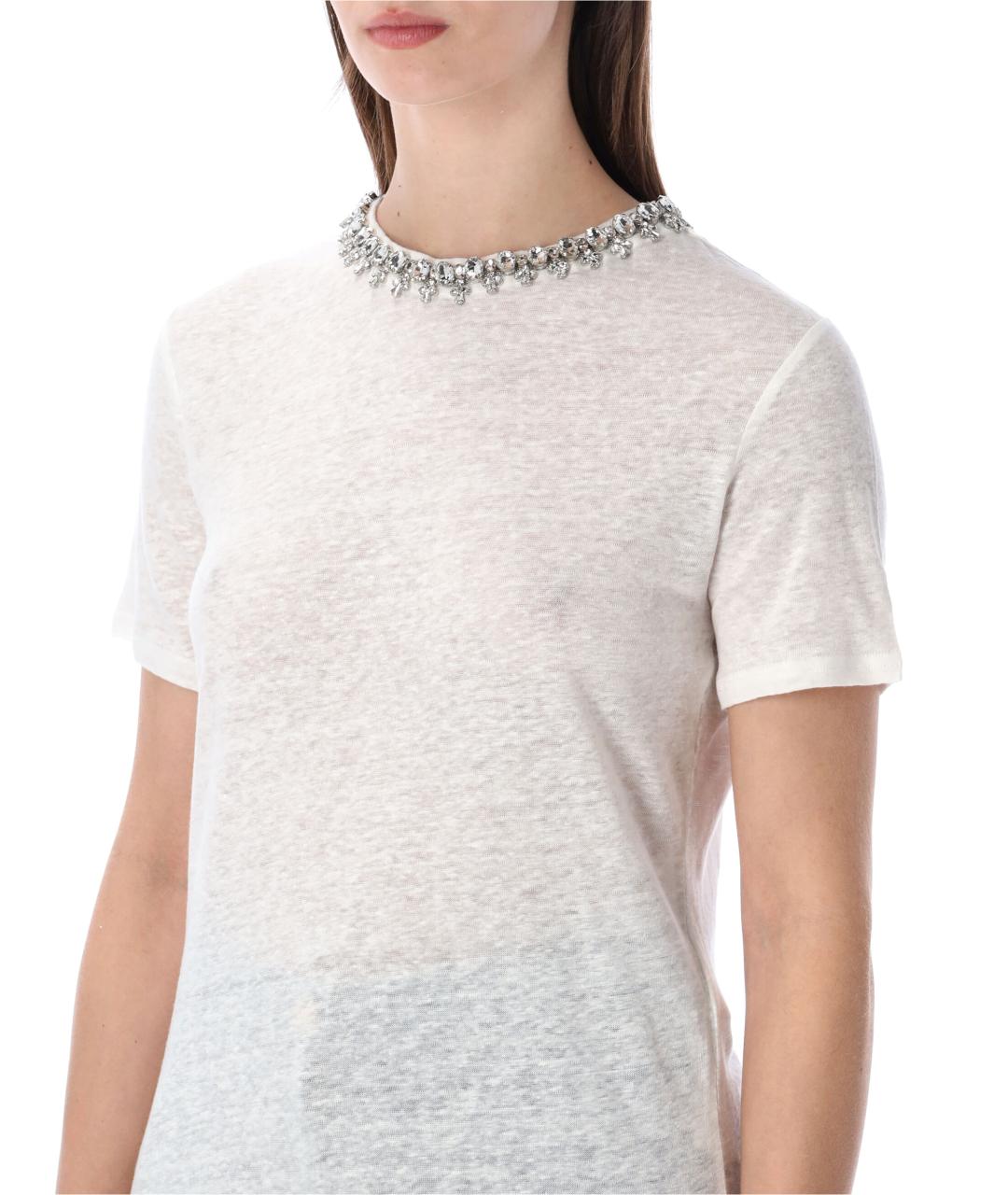 ZIMMERMANN Белая льняная футболка, фото 3