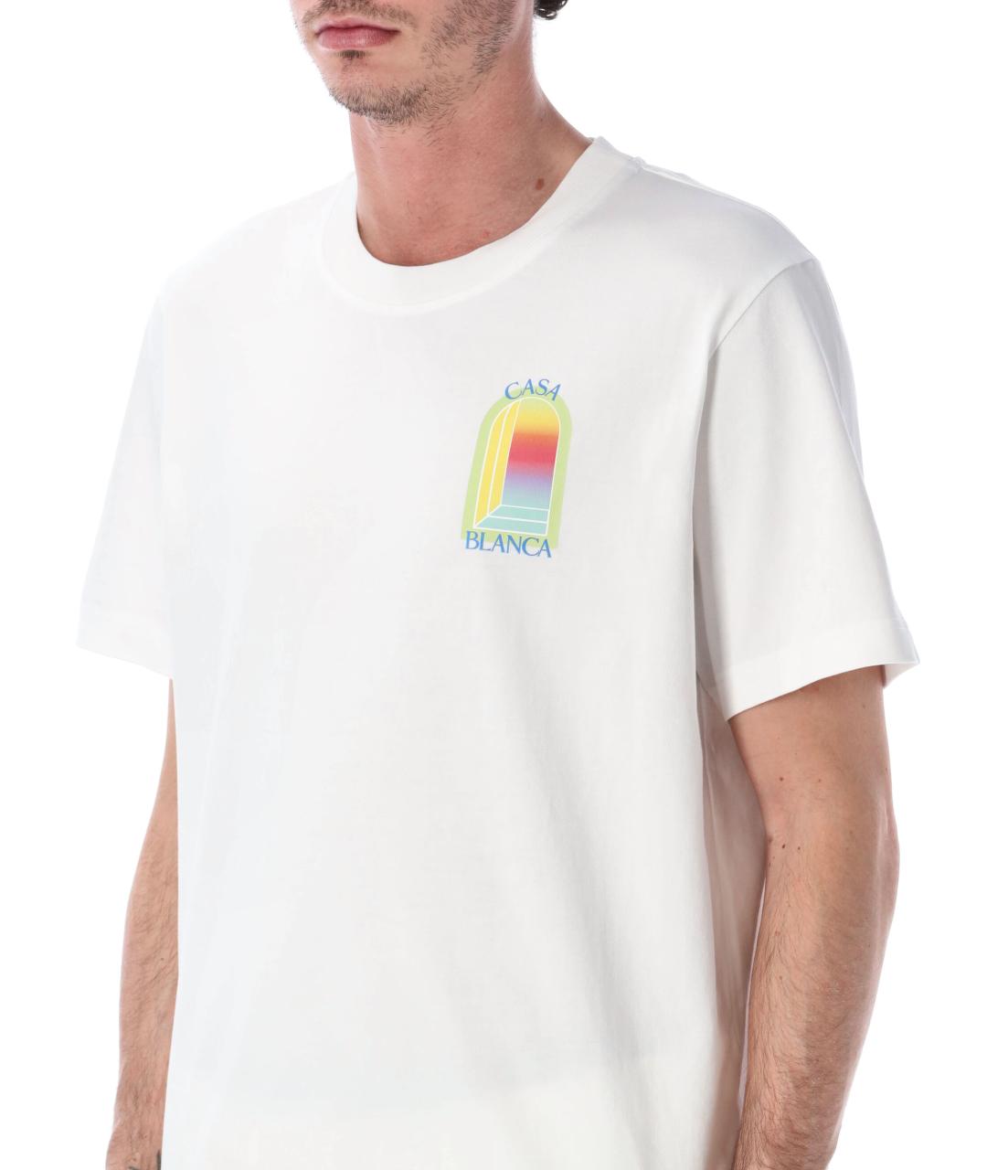CASABLANCA Белая хлопковая футболка, фото 3