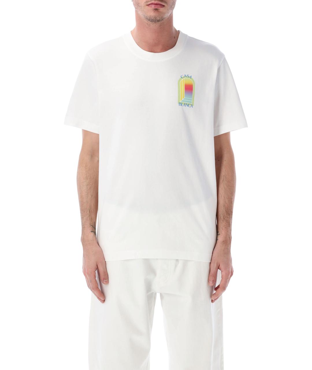 CASABLANCA Белая хлопковая футболка, фото 1