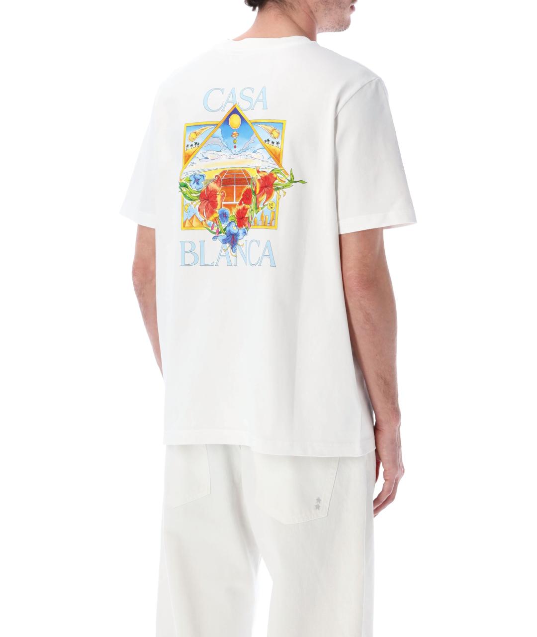 CASABLANCA Белая хлопковая футболка, фото 2