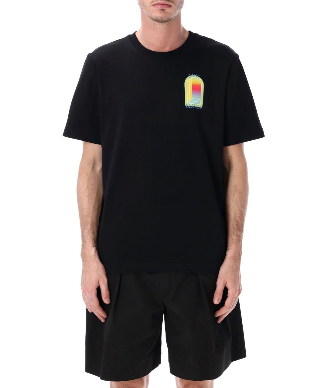 CASABLANCA Черная хлопковая футболка, фото 1