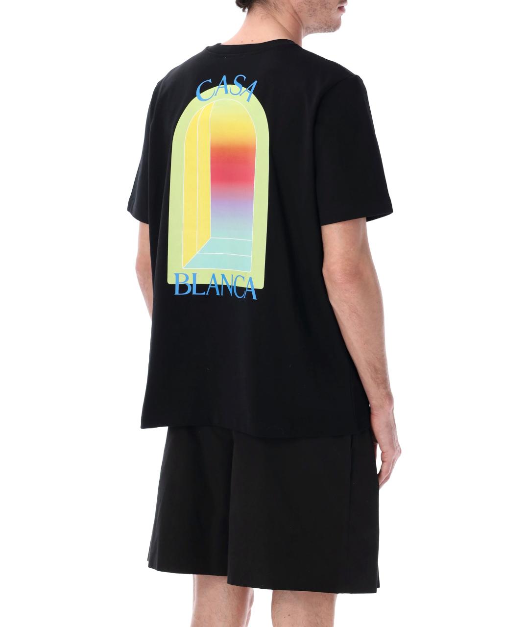 CASABLANCA Черная хлопковая футболка, фото 2