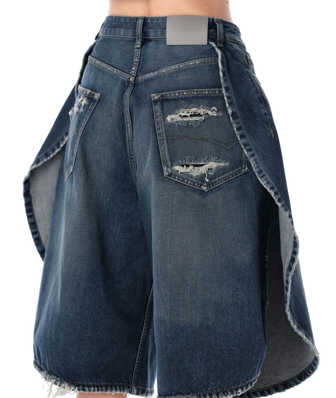 BALENCIAGA Синие хлопковые шорты, фото 3