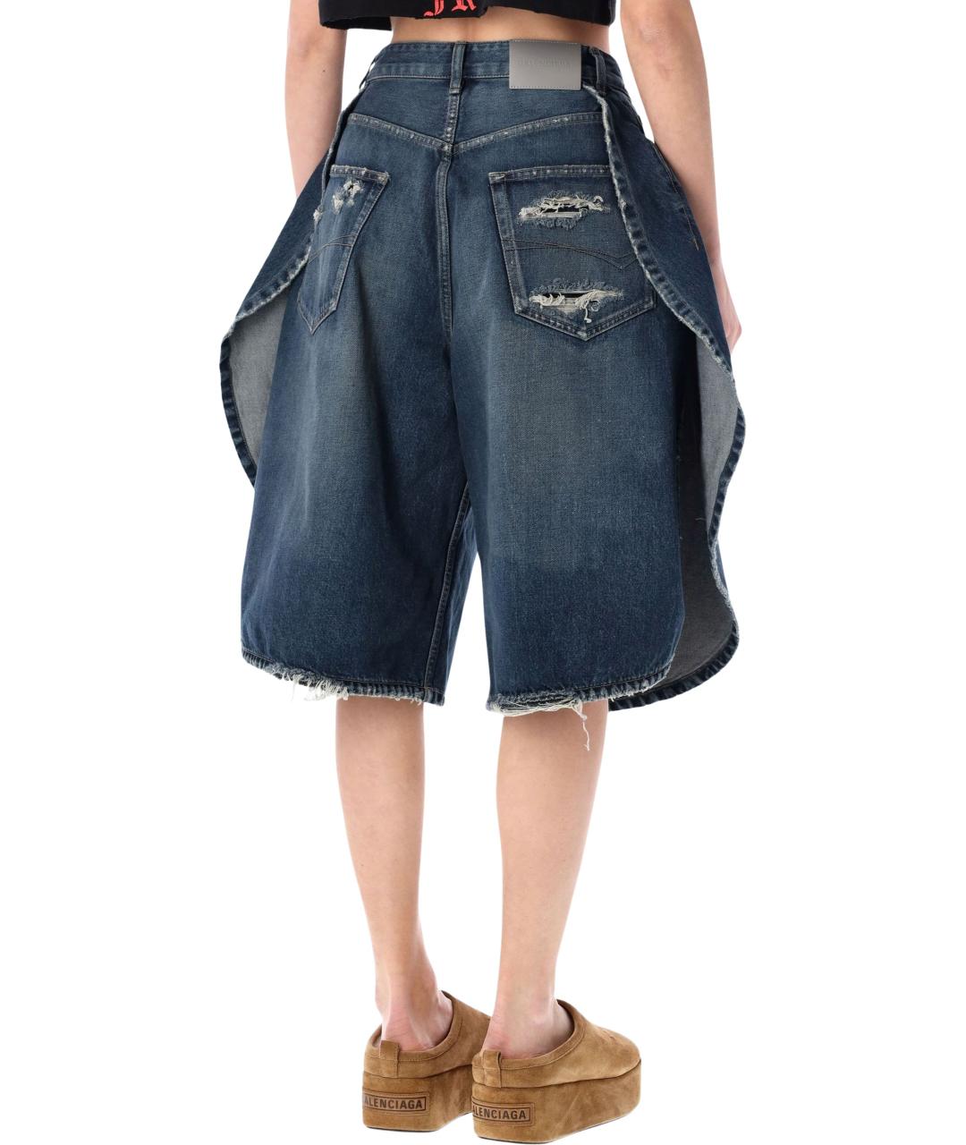 BALENCIAGA Синие хлопковые шорты, фото 2