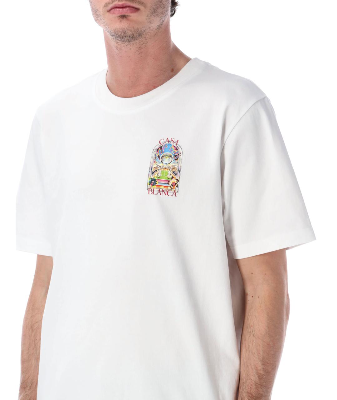 CASABLANCA Белая хлопковая футболка, фото 3