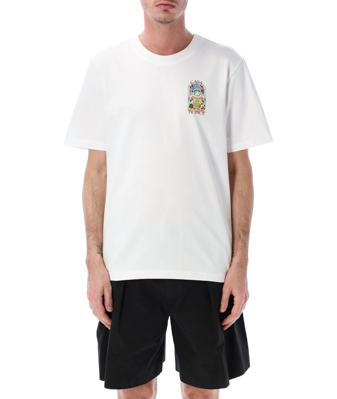 CASABLANCA Белая хлопковая футболка, фото 1