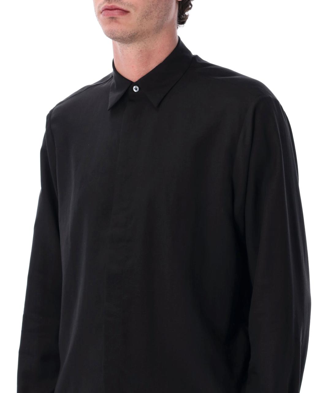 LARDINI Черная хлопковая классическая рубашка, фото 3