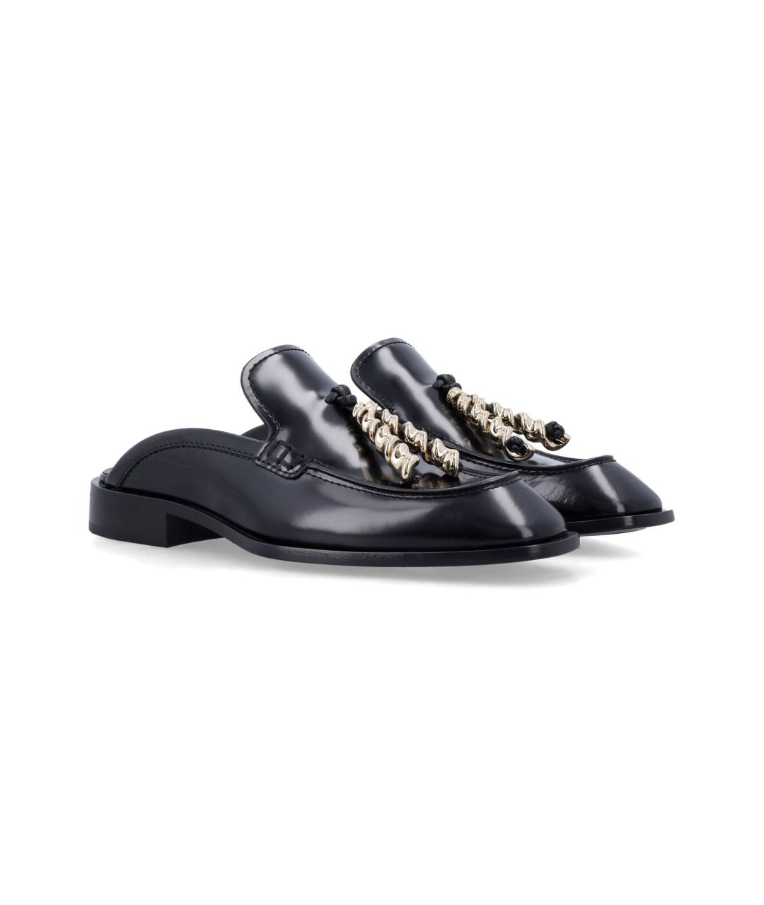 LOEWE Черные кожаные мюли, фото 2