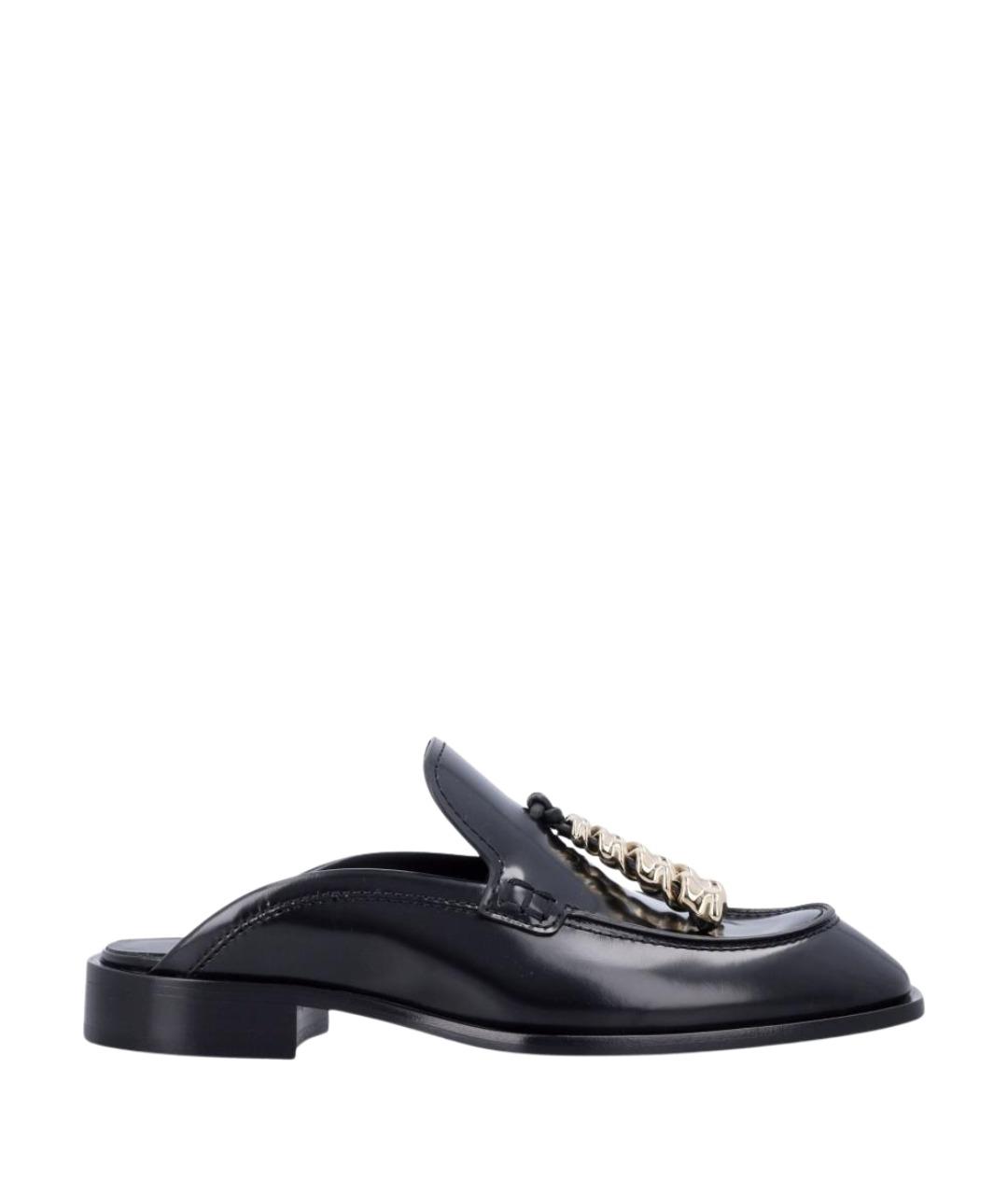 LOEWE Черные кожаные мюли, фото 1