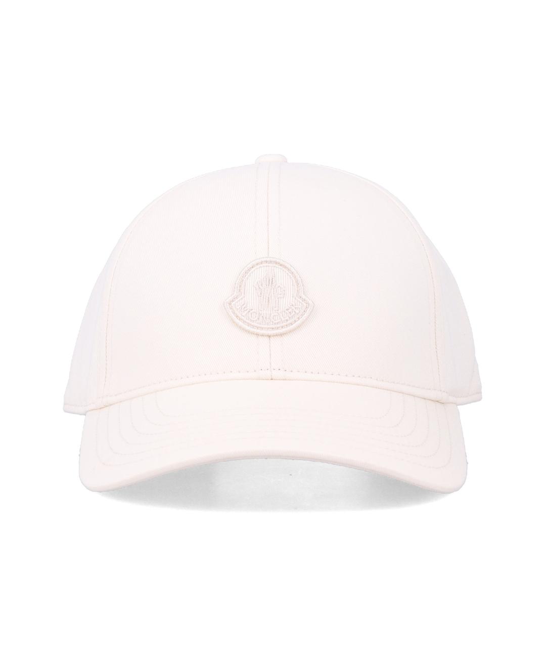 MONCLER Белая хлопковая кепка, фото 1