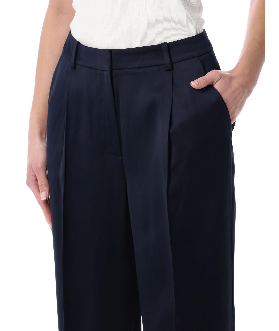 ANINE BING Темно-синие вискозные брюки широкие, фото 3