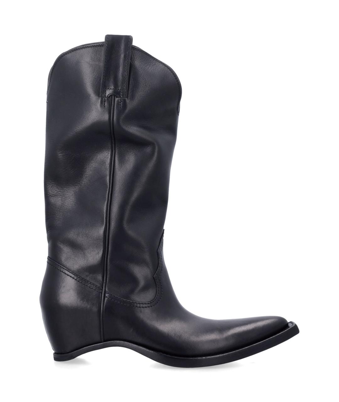 MAISON MARGIELA Черные кожаные ботинки, фото 1