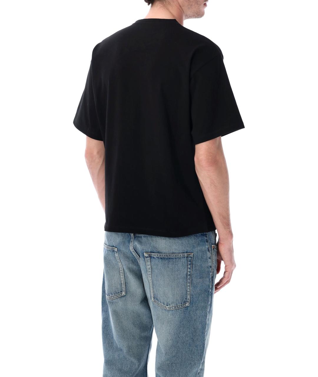 SAINT LAURENT Черная хлопковая футболка, фото 2