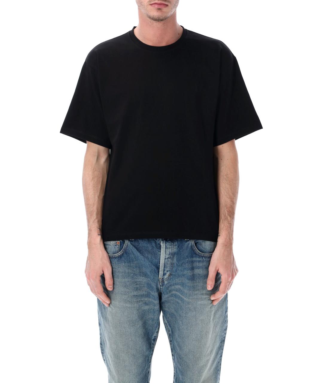 SAINT LAURENT Черная хлопковая футболка, фото 1