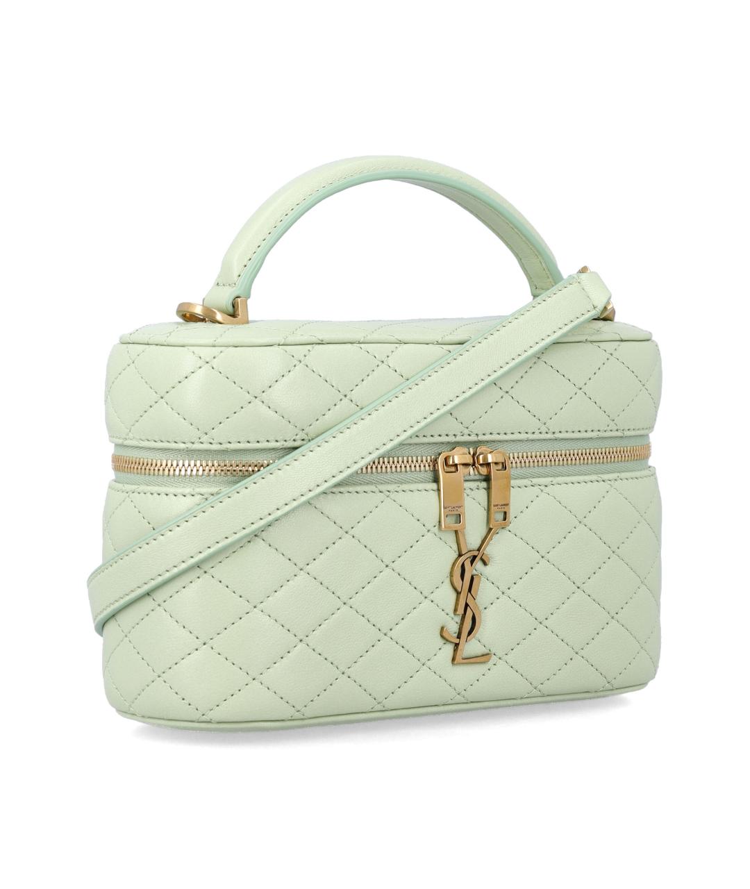 SAINT LAURENT Зеленая кожаная сумка через плечо, фото 2